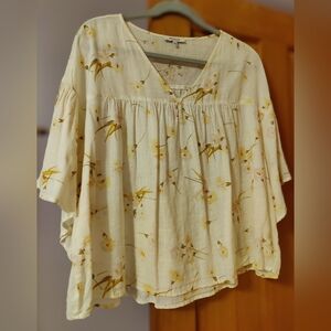 Madewell flutter sleeve floral top